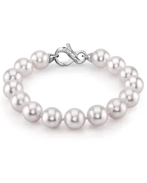 White Japanese Akoya Pearl Bracelet, 9.0-9.5mm