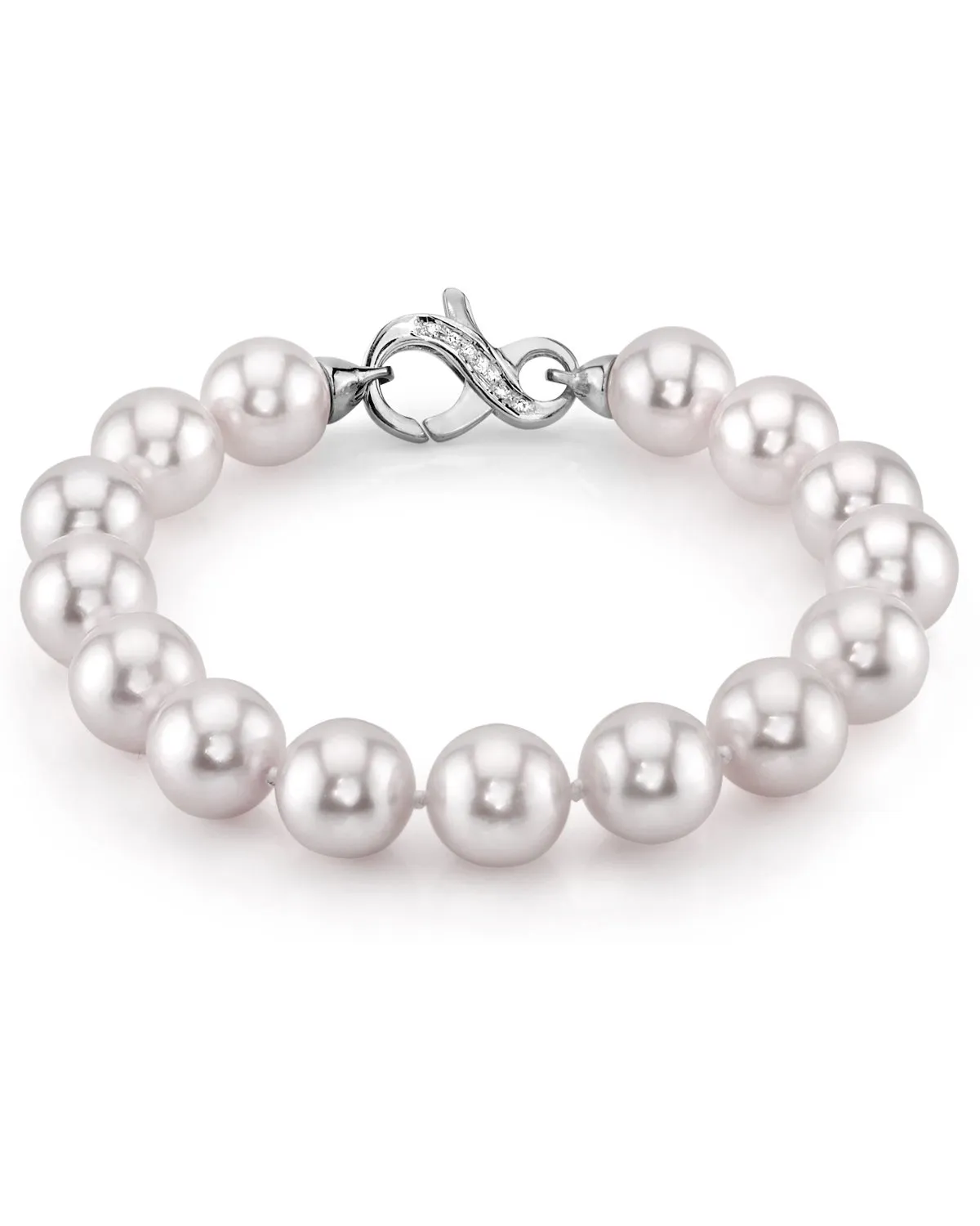 White Japanese Akoya Pearl Bracelet, 9.0-9.5mm