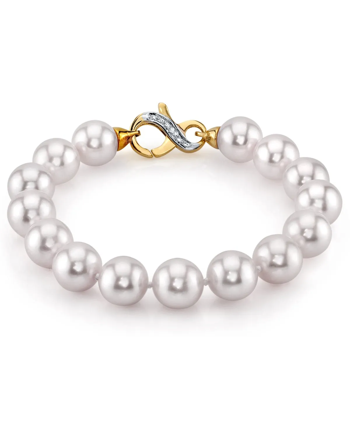 White Japanese Akoya Pearl Bracelet, 9.0-9.5mm