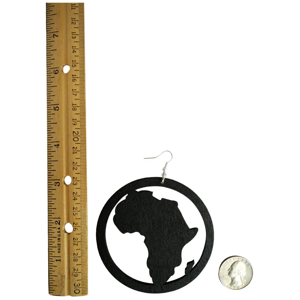 Wooden Map of Africa Hoop Earrings | Africa shaped | African | Natural hair | Afrocentric | jewelry