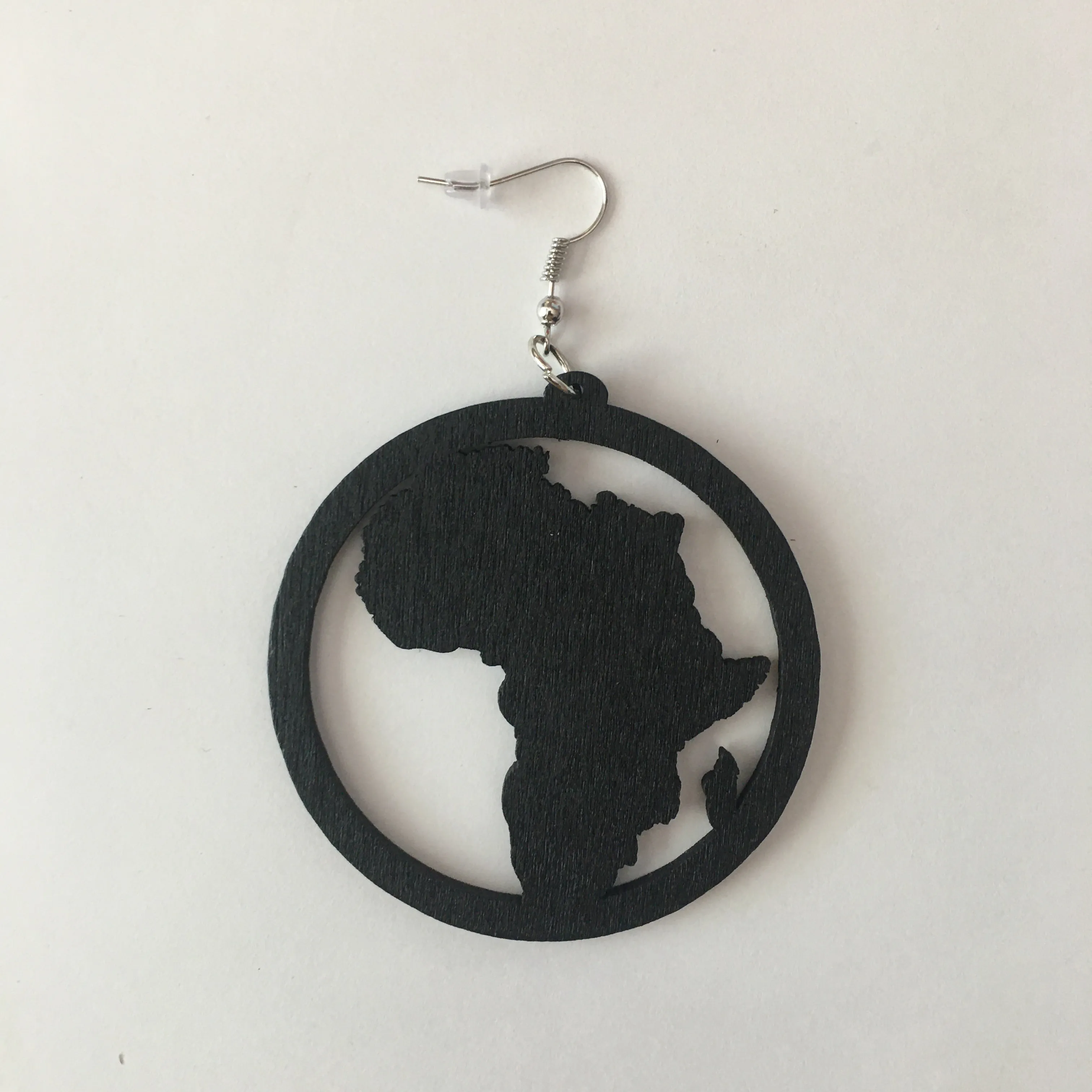 Wooden Map of Africa Hoop Earrings | Africa shaped | African | Natural hair | Afrocentric | jewelry