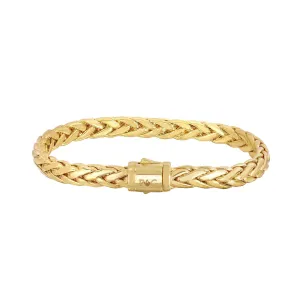 Yellow 14K Gold Rounded Woven Bracelet