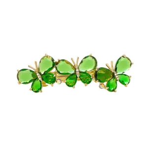 Yellow Chimes Hair Clips for Women Girls Barrette Hair Clips for Women Hair Accessories for Women Butterfly Clips for Women Green Crystal French Barrette Hair Clips for Women and Girls Gift For Women