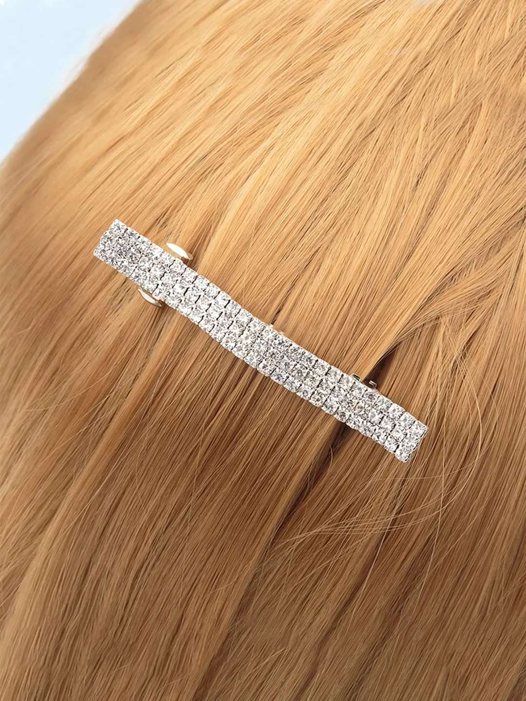 Yellow Chimes Hair Clips for Women Girls Barrette Hair Clips for Women Hair Accessories for Women Hair Clip for Women White Crystal French Barrette Hair Clips for Women and Girls Gift For Women & Girls