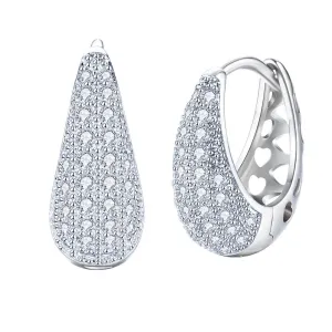 Yellow Chimes Hoop Earrings for Women Crystals From Swarovski Classic Silver Plated Hoop Earrings for Women and Girls