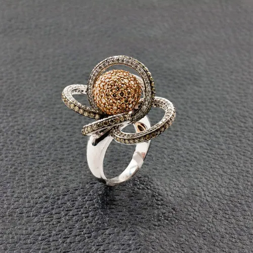 Yellow Diamond Cocktail Ring