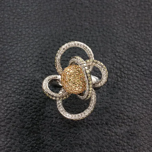 Yellow Diamond Cocktail Ring