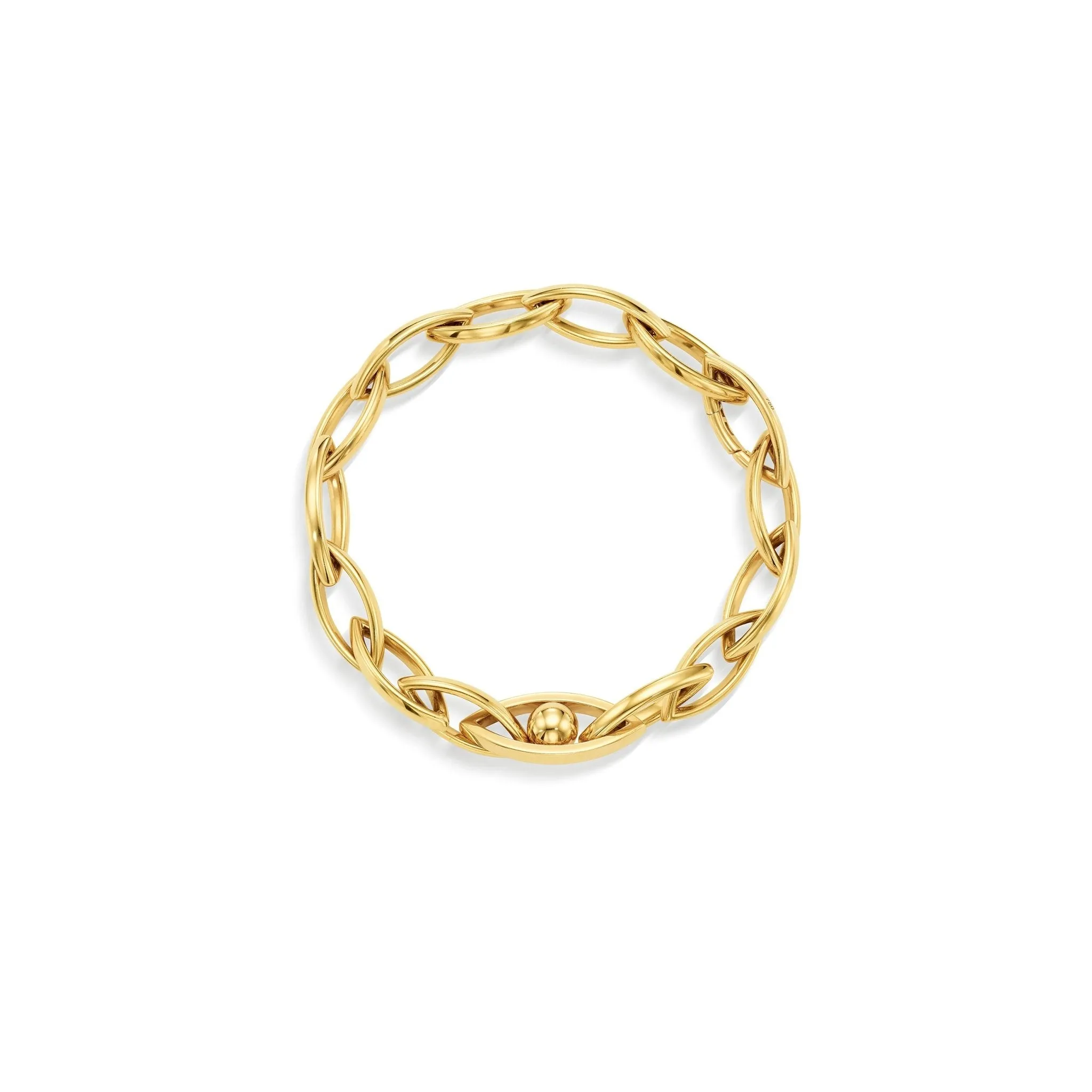 Yellow Gold Reflections Link Bracelet with White Diamonds