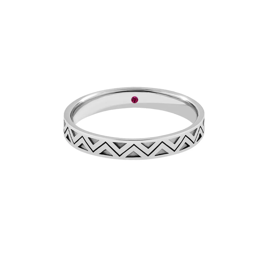 Zigzag Band Ring in Silver